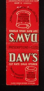 1950s Daw's Cut Rate Drug Stores Never Knowingly Undersold 5 Stores Rochester NY - Picture 1 of 2