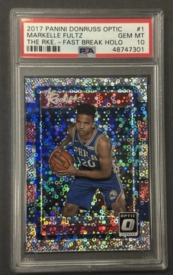 2017 Markelle Fultz Panini Donruss Optic The Rookies Fast Break Halo PSA 10 - Image 1 of 2