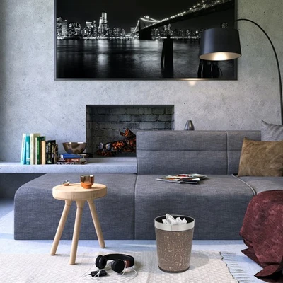 Dekorativer Müllkorb Edelstahl Mülleimer Deckel Deckel Abfall Papierkorb - Bild 1 von 4