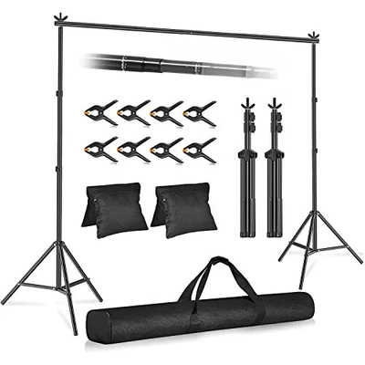 EMART Backdrop Stand Photography Stand 200x300cm Adjustable Width and Height - Image 1 of 3