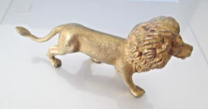Mini Brass Child's Leo Lion Sculpture Statue Decorative Figurine 3.5" Vtg AZ59 - Picture 1 of 9