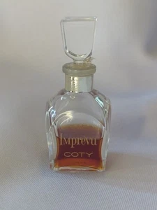 Mini botella de perfume de vidrio vintage COTY Imprevu con tapón VACÍA coleccionable - Imagen 1 de 3
