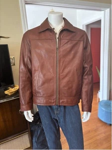 UGG Leather Jacket Brown Size L - Picture 1 of 9