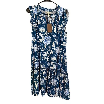 Matilda Jane Blue Floral Ruffle Sleeve Tiered Dress Women's Size Medium - Image 1 of 3