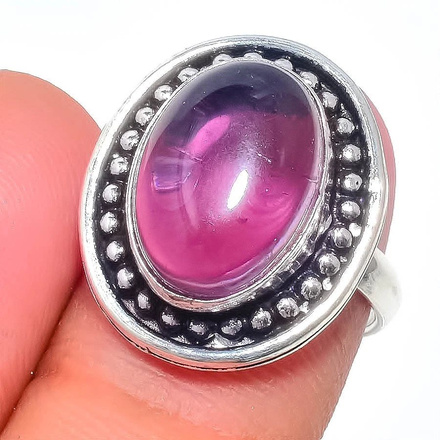 Anello in argento sterling 925 con pietre preziose ametista viola di tutte... - Immagine 1 di 1