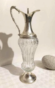 carafe aiguière ancienne italienne en métal argenté vintage - Picture 1 of 8
