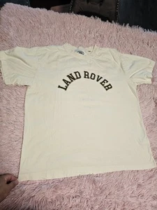 Pacsun x Land Rover Mens LARGE Spell Out Short Sleeve T-Shirt Ivory - Picture 1 of 7