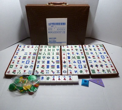 Mah-jongg Chinese Game Of Four Winds Set In Brown Vinyl Case - Image 1 of 4