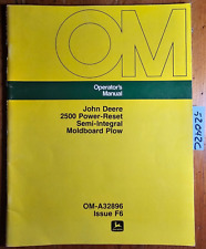 John Deere 2500 Power-Reset Semi-Int Moldboard Plow 1975- Operator Manual 6/76