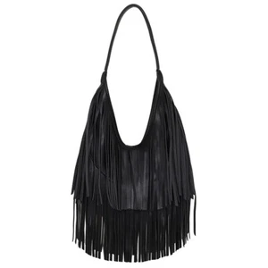 Bolso de Hombro Western Flecos Cuero PU - Bolso Estilo Hobo Vaquera - Tendencia 2025 - Imagen 1 de 6