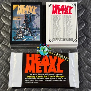 1991 COMIC IMAGES HEAVY METAL COMPLETE TRADING CARD SET OF 90 CARDS AND WRAPPER! - Picture 1 of 1