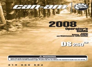 DS 250 2008 libro manual de los dueños de Can Am - Imagen 1 de 12