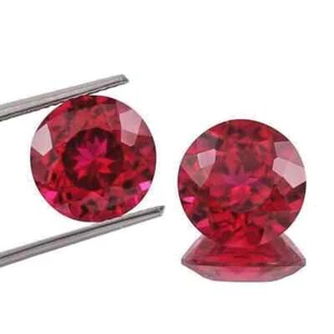 AAA+ 2 PSC Flawless Blood Red Ruby Round Cut Loose Gemstone 8x8 MM Lot 1+Gift - Picture 1 of 10