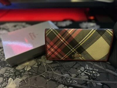 Cartera Larga Vivienne Westwood Cuadros Tartán Diseñador Orbe Logo Con Caja Foto 1 de 4