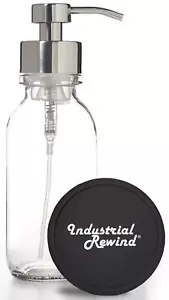 Clear Glass Soap Dispenser With Chrome Metal Pump Wide Mouth 16oz Glass Bottle I - Picture 1 of 8