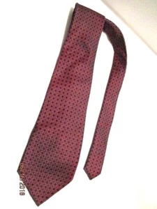 Steve & Barry's 100% Silk Tie 58" long 3.75" W Red w/Black Outlined White Sq. #8 - Picture 1 of 3