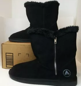 Airwalk Girls Prim Cozy Side Zipper Boots,Black,6 US NWOB - Picture 1 of 5