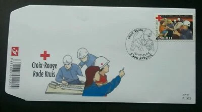 [SJ] Belgium Red Cross Volunteer 2004 First Aid Rescue Medical Help (stamp FDC) - Image 1 of 4