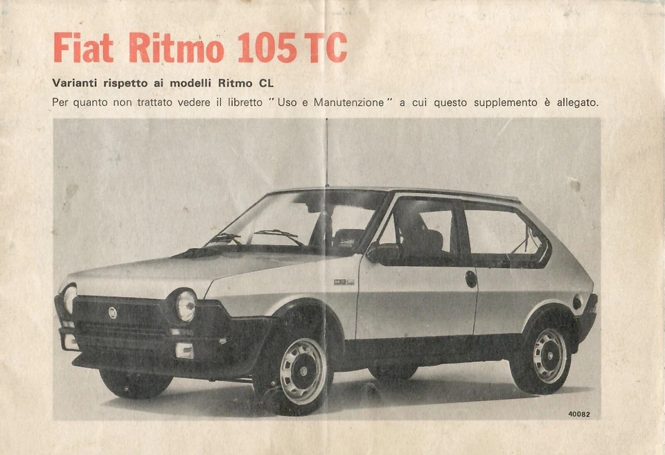 Fiat Ritmo 105 TC libretto varinati su modello CL - Immagine 1 di 1