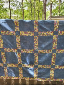 Vintage Quilt Topper 79" x 77" Patchwork Light Weight - Picture 1 of 4
