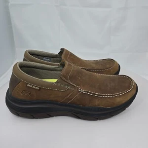 Clarks Cotrell Step Herren 13 Schuhe Braun Leder Slipper Bequem Freizeit Halbschuhe - Bild 1 von 18