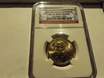 (2007) $1 Missing Edge Lettering George Washington Presidential Dollar - Image 1 of 4