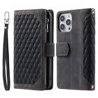 For Iphone 15 14 13 12 11 Pro Max Xs Xr Pu Leather Flip Case Zipper Wallet Cover