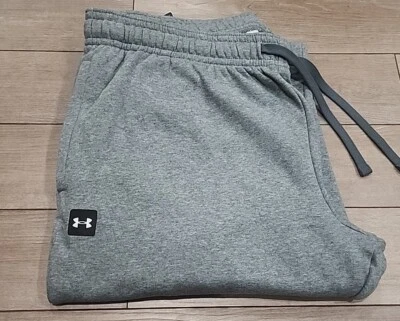 $50 NWT Under Armour Men's 3XL Tall 3XLT Rival Gray Loose Fit Fleece Sweatpants - Image 1 of 4