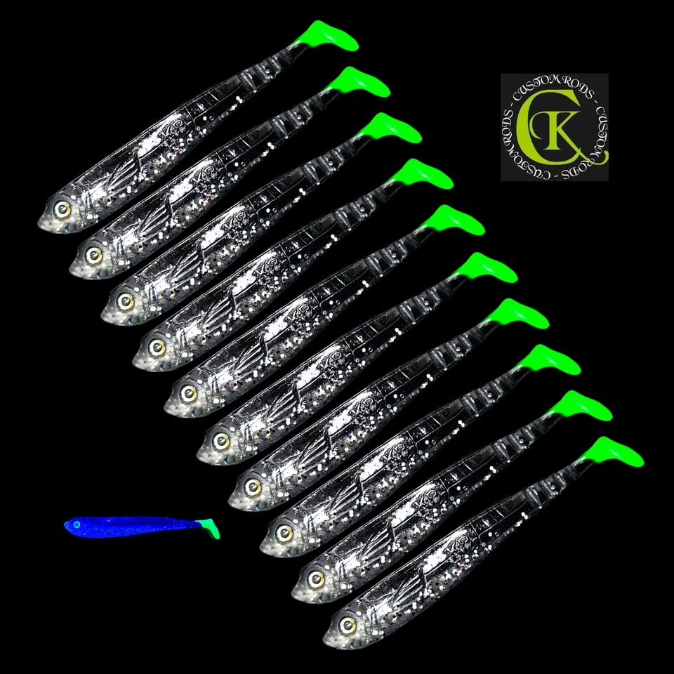 10x10cm Stint Shad Jigkopf Gummifisch Kauli Ukel Raubfisch Köder Zander Wels NEW - Bild 1 von 1