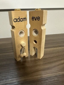 Holz Adam & Eva Vintage Salz & Pfefferstreuer Set Erwachsene Neuheit - Bild 1 von 7