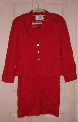 JH Collectibles Red P. 10/T. 12 Rayon - Linen - Acetate 2pc Outfit - Image 1 of 4