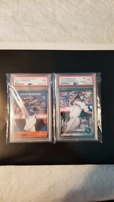 2022 Topps 582 Montgomery Club and card of the month error Julio Rodriguez Psa 9 - Image 1 of 4