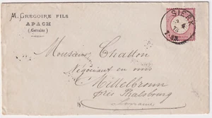 DR Brustschild 1 Gr. Mi.Nr. 19 auf Brief von SIERK nach Pfalzburg Lorraine 1873 - Picture 1 of 2