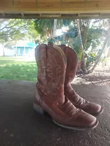 Stetson Mens Western Cowboy Boots 10D Square Toe Handcrafted Mexico Leather - Picture 1 of 13