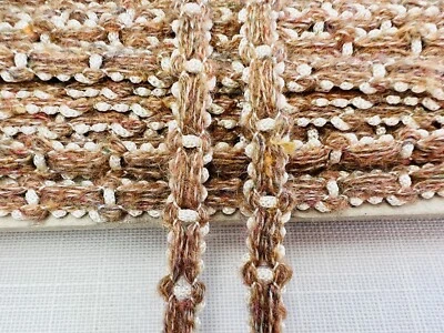 Vintage French Wool Blend Gimp Braid 10mm Jacket Coat Trim Camel Cream Latte - Image 1 of 4