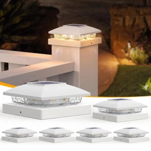 6x Solar Post Cap Lights For 4x4 Outdoor Waterproof LED Deck Fence Light White - Picture 1 of 6