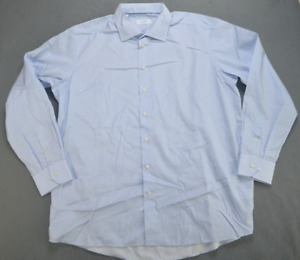 Eton Button Up Shirt Mens 18.5/47 Blue Geometric Contemporary Fit Long Sleeve 2X