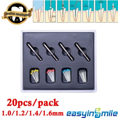 20Pcs Dental Endodontic Endo Root Canal Quartz Fiber Post 4 Size + 4 Drills Kits - Image 1 of 4