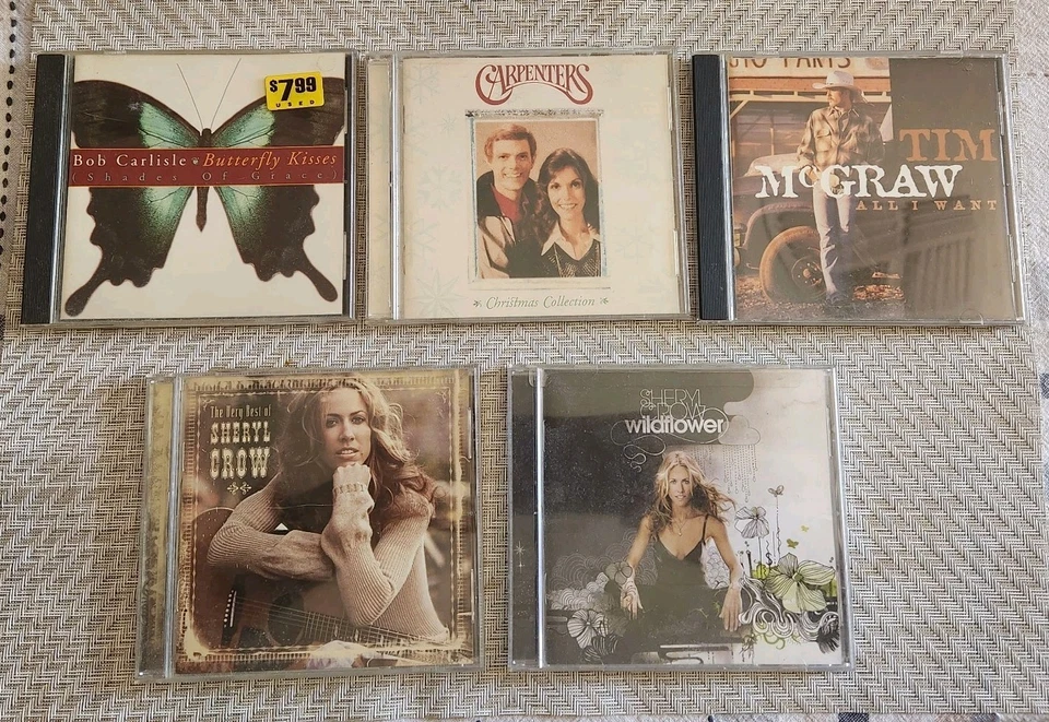 Lot Of 5 CDs- Carpenters, Bob Carlisle, Tim McGraw, And 2 Sheryl Crow Albums - Image 1 of 4