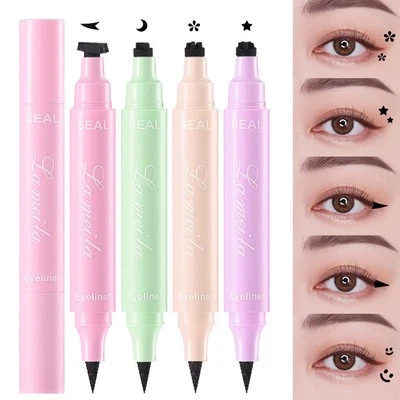 Crayon Double Pointe pour Les Yeux Étanche Séchage Rapide Noir Maquillage Profes - Photo 1/4