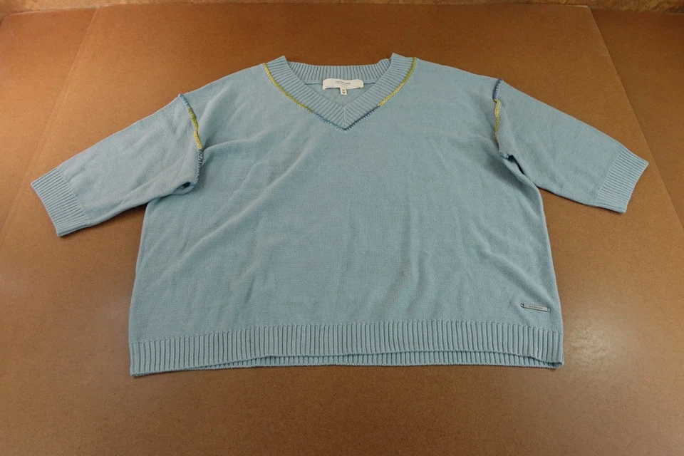 Suéter Peace Love World Boheme Mujer Talla 2X Azul Claro Algodón Manga 3/4 Nuevo Foto 1 de 4