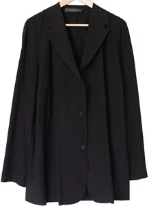 DONNA KARAN Signature NY Black Tropical Stretch Wool Blazer Jacket US 12 IT 46 - Picture 1 of 5