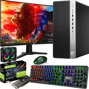 HP G3 MT Gaming PC i5 6th 16GB RAM 1TB SSD 22" LED NVIDIA GTX RGB Głośniki Win 11 - Zdjęcie 1 z 8