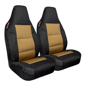 Waterproof High Back Seat Covers Brown & Black Canvas For Honda Civic - Foto 1 di 6