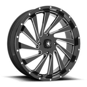 MSA M46 Blade 20x7 ATV/UTV Wheel - Gloss Black/Milled (4/156) +0mm [M46-020756M] - Picture 1 of 2