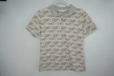 Nike Golf Polo Mujer Pequeño Beige Marrón Geométrico Dri-FIT Bighorn Golf Foto 1 de 4