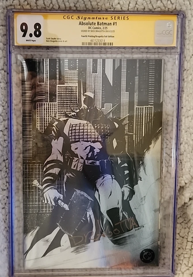 Absolute Batman #1 Fourth Printing Nick Dragotta Black and White Foil Cardstock Variant Cover (DC Comics February 2025)