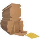 HORLIMER 4x4x1 inches Shipping Boxes Set of 100, 4" x x 1", Brown-100 Pack