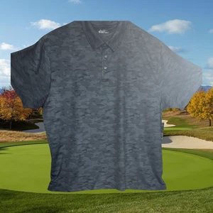 Ben Hogan Perform 3XL Stretch,Moisture Wicking UPF50 Short Sleeve Polo Black Cam - Picture 1 of 5