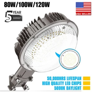 80 100W 120W LED Light Dusk to Dawn Photocell Yard Barn Security Area Lights US. - Picture 1 of 14
